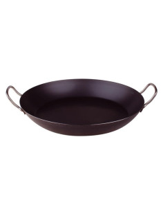 Paellera de hierro con dos asas de acero inoxidable, 34 cm de diámetro