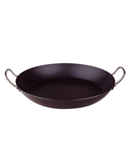 Paellera de hierro con dos asas de acero inoxidable, 34 cm de diámetro