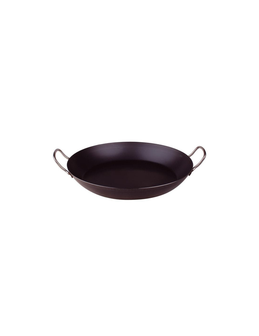 Paellera de hierro con dos asas de acero inoxidable, 34 cm de diámetro