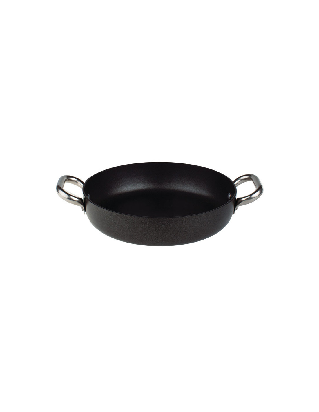 AGNELLI - 110SS28 - Cazuela de aluminio Alblack grosor 3 mm. - 28 cm. Ø x 6 cm. alt.