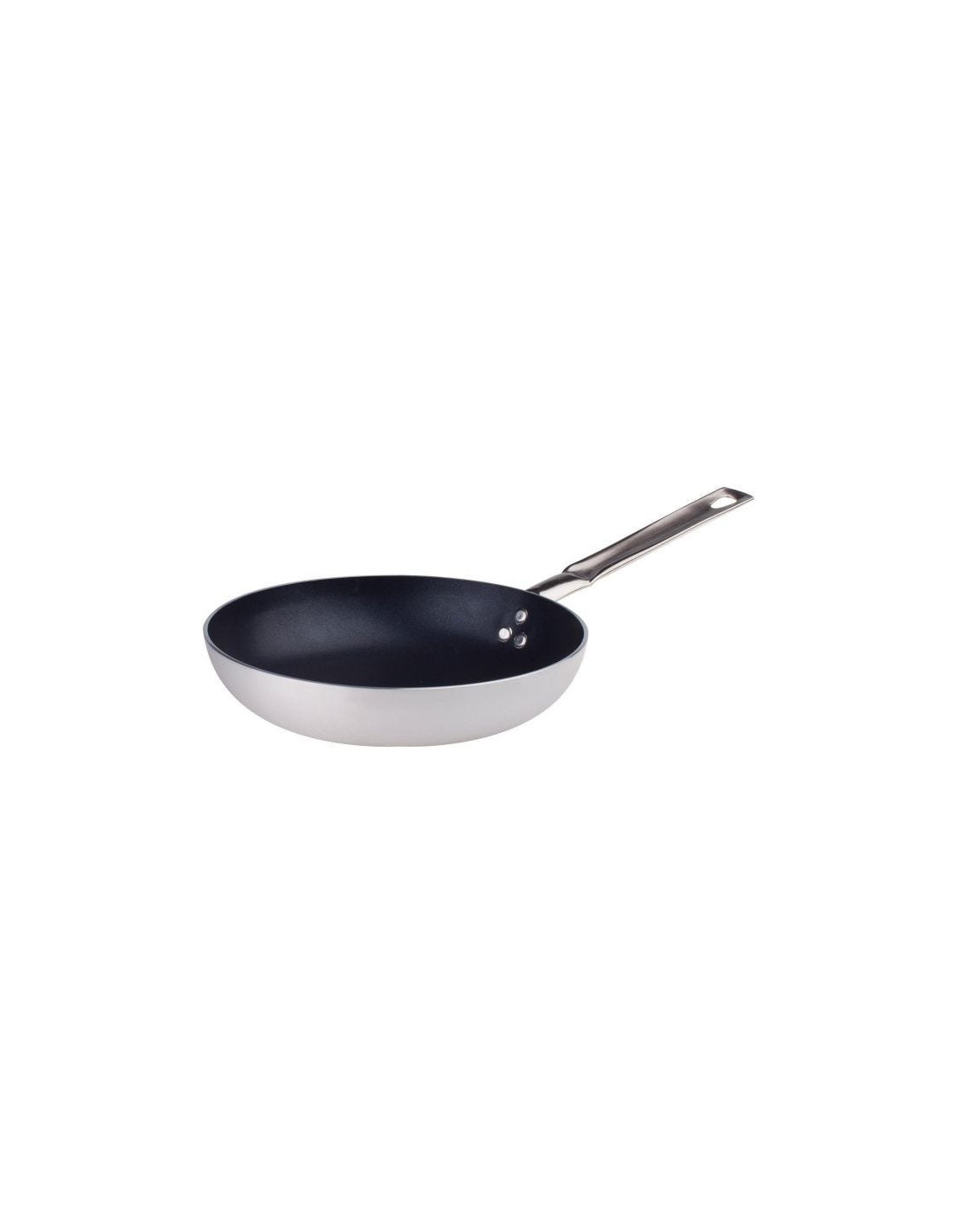 Sartén baja de aluminio antiadherente con mango de acero inoxidable, diámetro 28cm