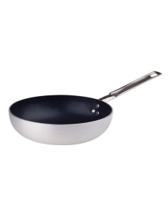 Sartén alta de aluminio antiadherente con mango de acero inoxidable, diámetro 32 cm.