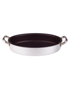Sartén ovalada antiadherente de aluminio de 3 mm con dos asas, diámetro 34 cm