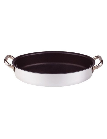 Sartén ovalada antiadherente de aluminio de 3 mm con dos asas, diámetro 34 cm
