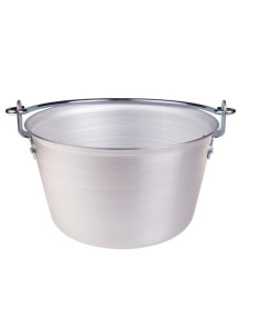 Olla para polenta de aluminio de 3 mm con mango de hierro, diámetro 22 cm