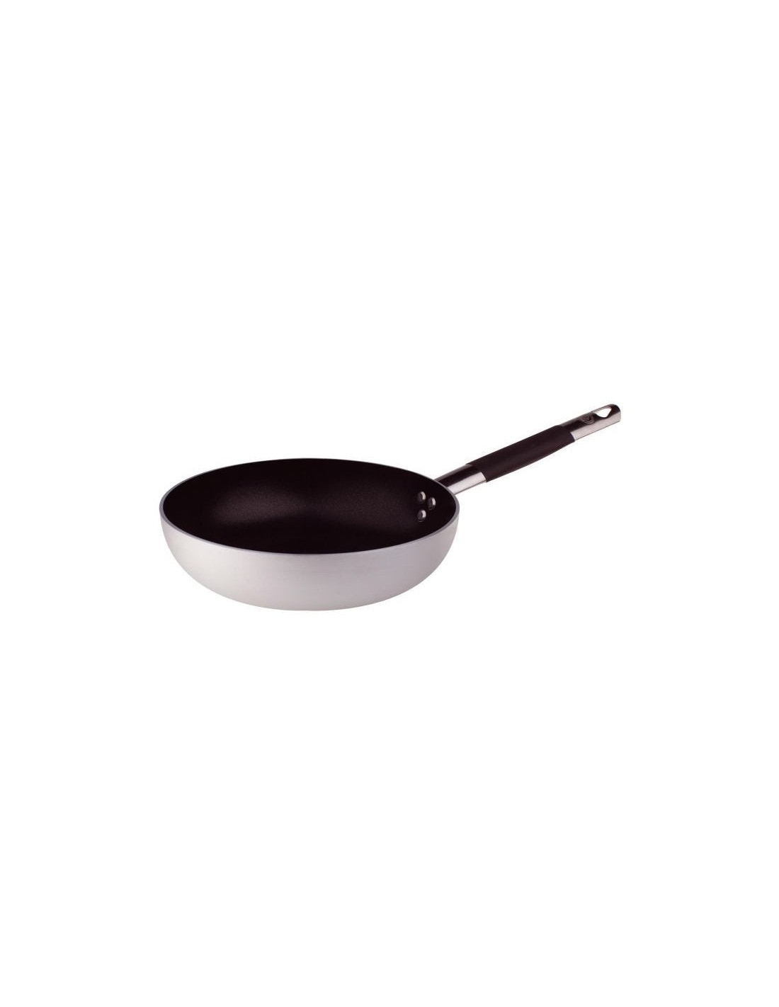 Sartén acampanada de aluminio antiadherente de 3 mm con mango frío, diámetro 24 cm