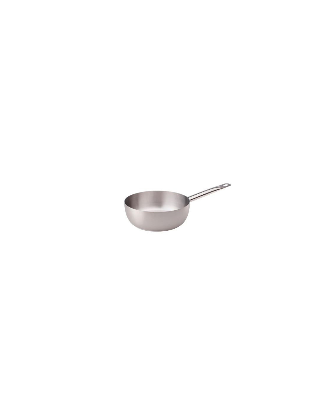 Cacerola cónica de acero inoxidable para inducción, un asa, diámetro 16cm
