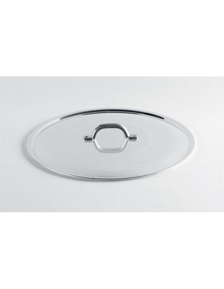 Tapa plana brillante de alta resistencia con borde y puente, diámetro 40 cm.