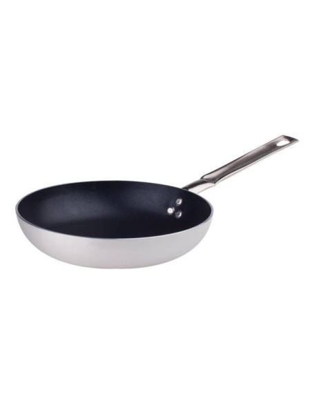 Sartén baja de aluminio antiadherente con mango de acero inoxidable, diámetro 40 cm.