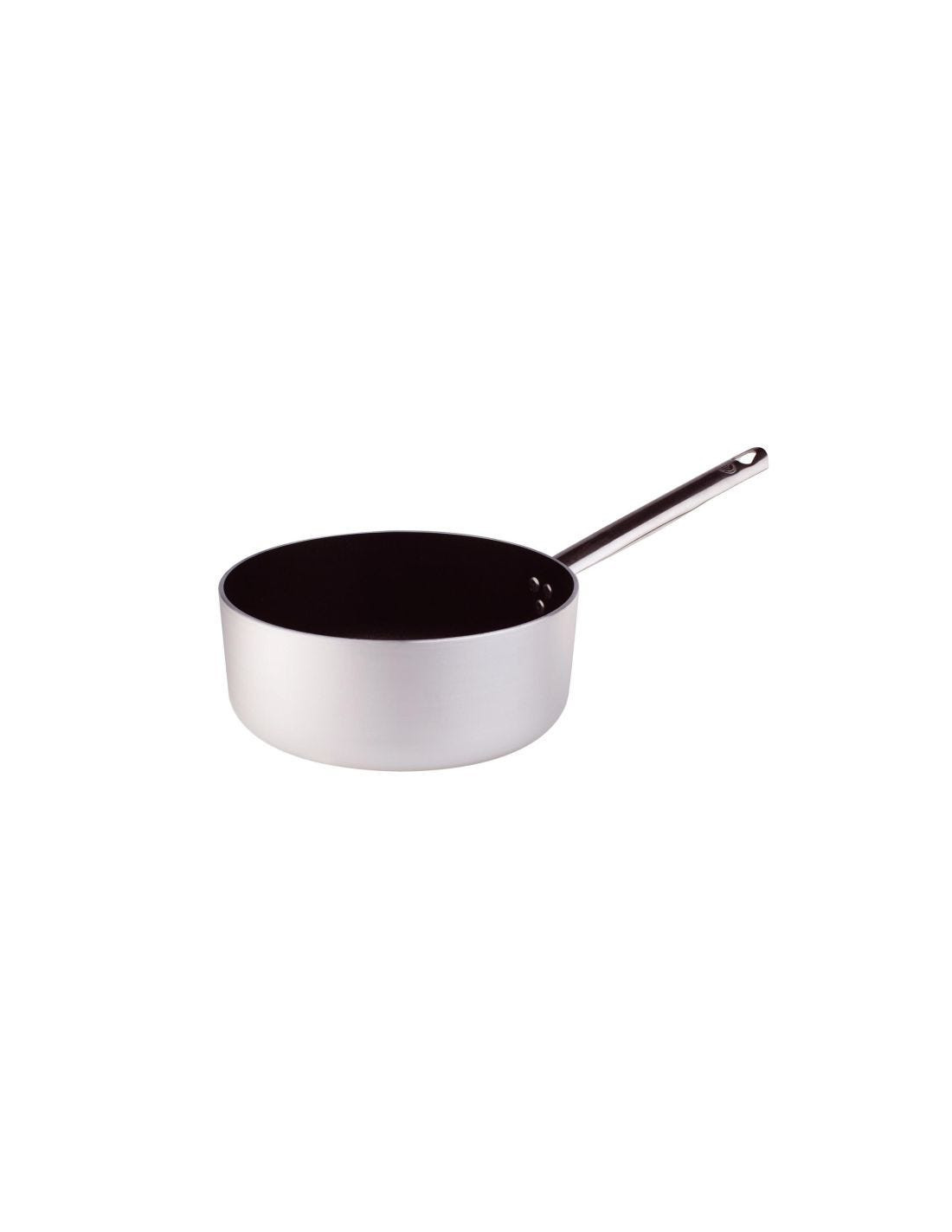 Cacerola baja de aluminio antiadherente de 3 mm con un asa, diámetro 28 cm