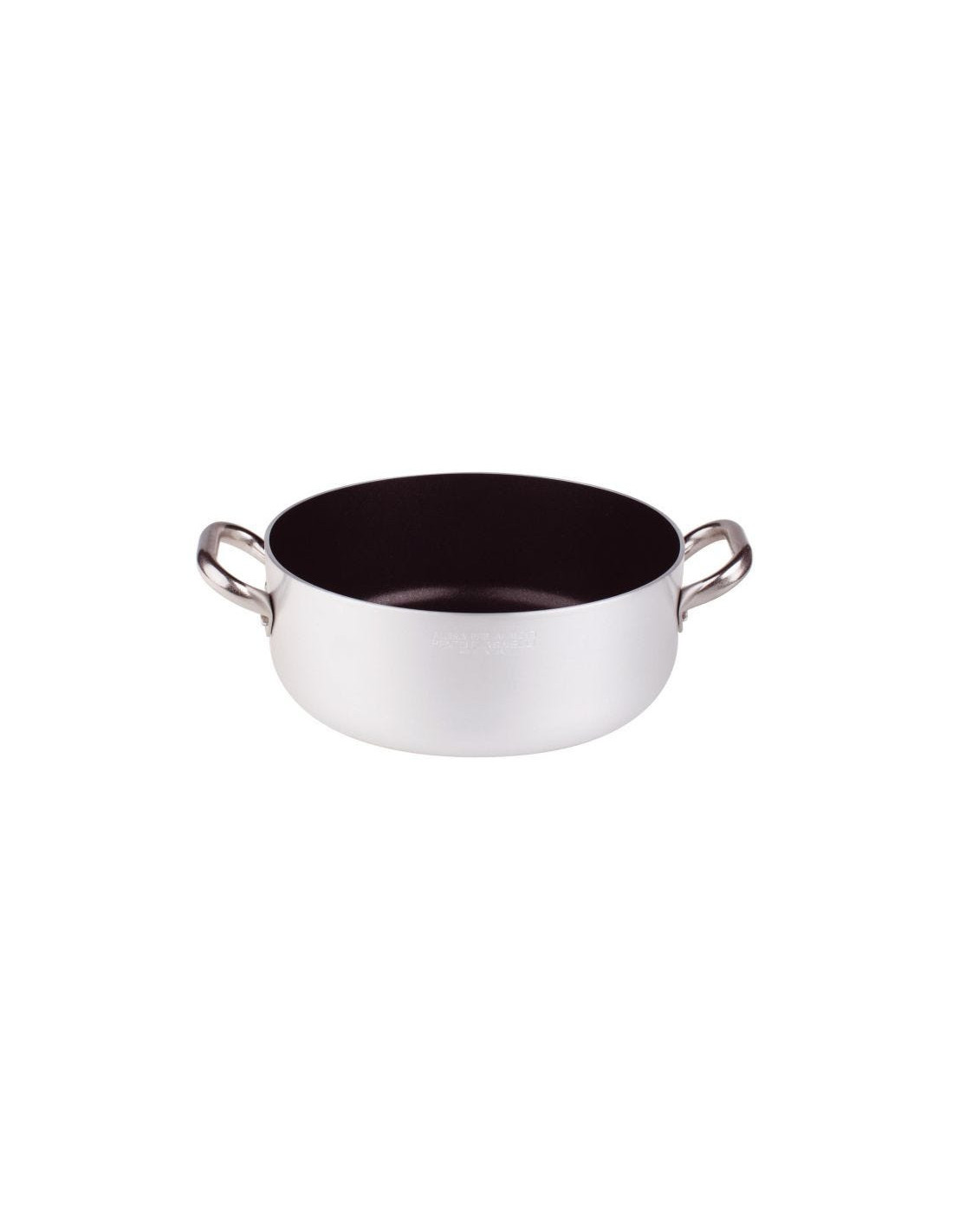 Cacerola baja de aluminio antiadherente de 3 mm con dos asas, diámetro 28 cm