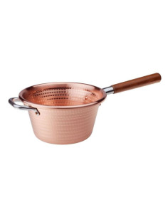 Olla de cobre con mango de madera, diámetro 26 cm