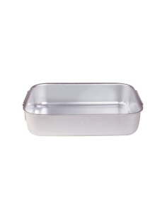 Asador rectangular pesado de aluminio de 3 mm con esquinas redondeadas, tamaño 50 x 33 cm