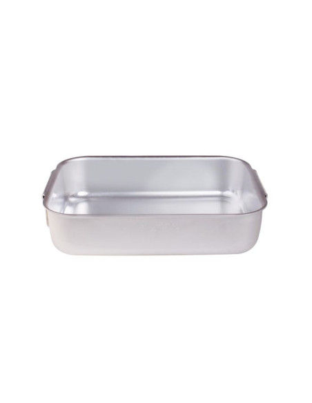 Asador rectangular pesado de aluminio de 3 mm con esquinas redondeadas, tamaño 50 x 33 cm