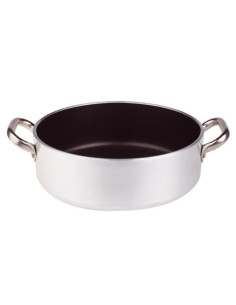Cacerola baja de aluminio antiadherente de 5 mm con dos asas, diámetro 28 cm