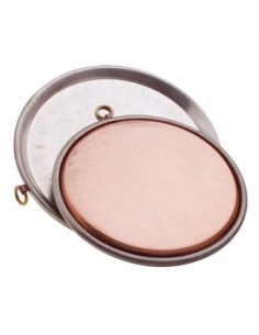 Molde para farinata de cobre martillado y estañado a mano con borde, diámetro 40 cm