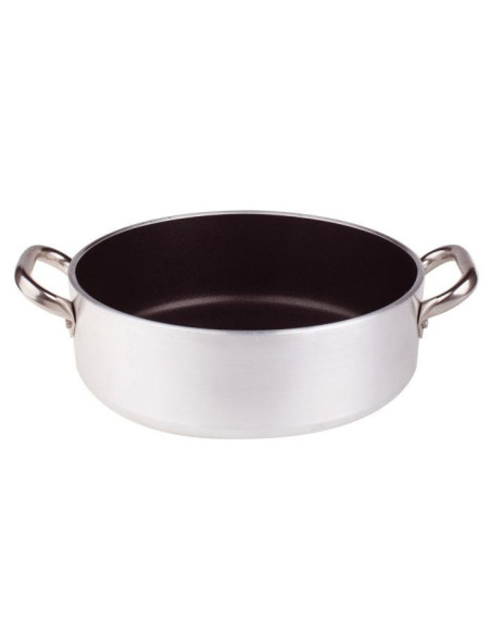 Cacerola baja de aluminio antiadherente de 5 mm con dos asas, diámetro 32 cm