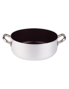Cacerola baja de aluminio antiadherente de 3 mm con dos asas, diámetro 40 cm