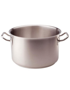 Cacerola alta de acero inoxidable para inducción, dos asas, diámetro 36cm