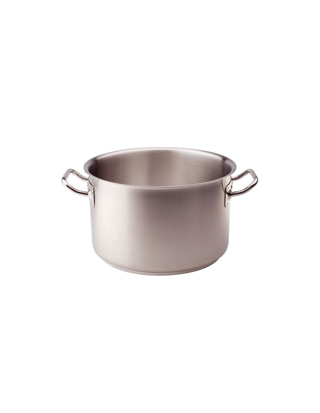 Cacerola alta de acero inoxidable para inducción, dos asas, diámetro 40cm