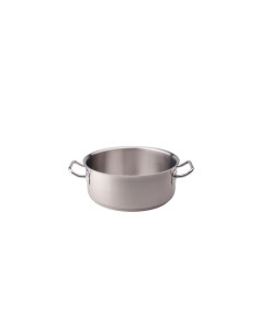Cacerola baja de acero inoxidable para inducción, dos asas, diámetro 45cm