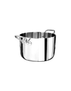 Cacerola de acero inoxidable de 5 capas de alta calidad, apta para inducción, con dos asas, diámetro 20 cm.