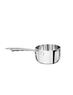 Cacerola alta Alu-inox 5 capas pulido, para inducción con un mango y dos caños, diámetro 12cm
