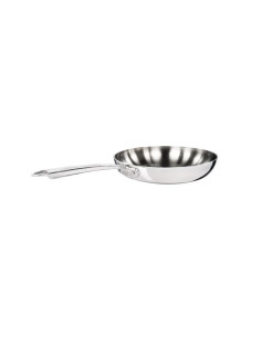 Sartén de aluminio-inox de 5 capas, pulida, para inducción con mango tubular, diámetro 24 cm
