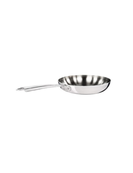 Sartén de aluminio-inox de 5 capas, pulida, para inducción con mango tubular, diámetro 28 cm