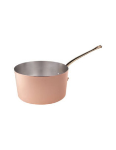 Cacerola alta lisa de cobre  1 asa, 20 cm de diámetro