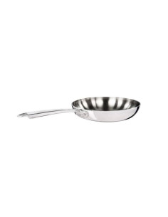 Sartén de aluminio-inox de 5 capas, pulida, para inducción con mango tubular, diámetro 32 cm