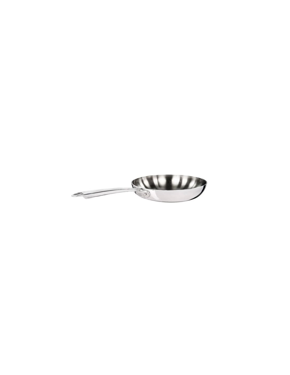 Sartén de aluminio-inox de 5 capas, pulida, para inducción con mango tubular, diámetro 32 cm