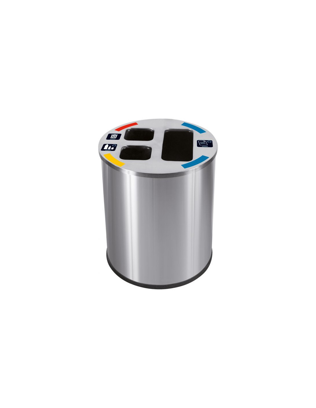 Probbax WB-1261-SSSTL: Papelera Reciclaje 3 Compart. 40 L