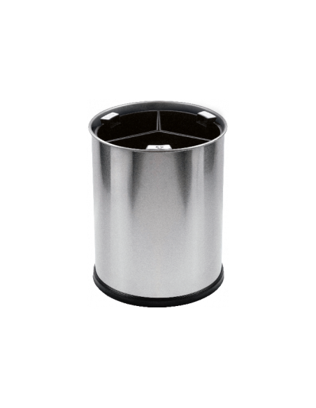Probbax WB-1261-SSSTL: Papelera Reciclaje 3 Compart. 40 L