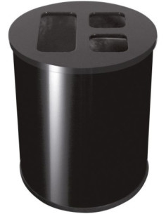 Probbax WB-1261-BLA: Papelera Reciclaje 3 Compart. 40 L