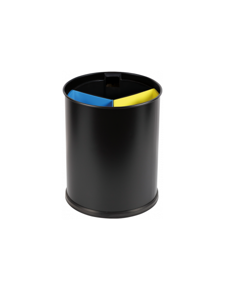 Probbax WB-1261-BLA: Papelera Reciclaje 3 Compart. 40 L
