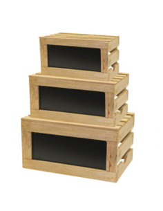 TABLECRAFT - RCBCRATE1 - SET de 3 CAJAS - ELEVADORES - Madera / 