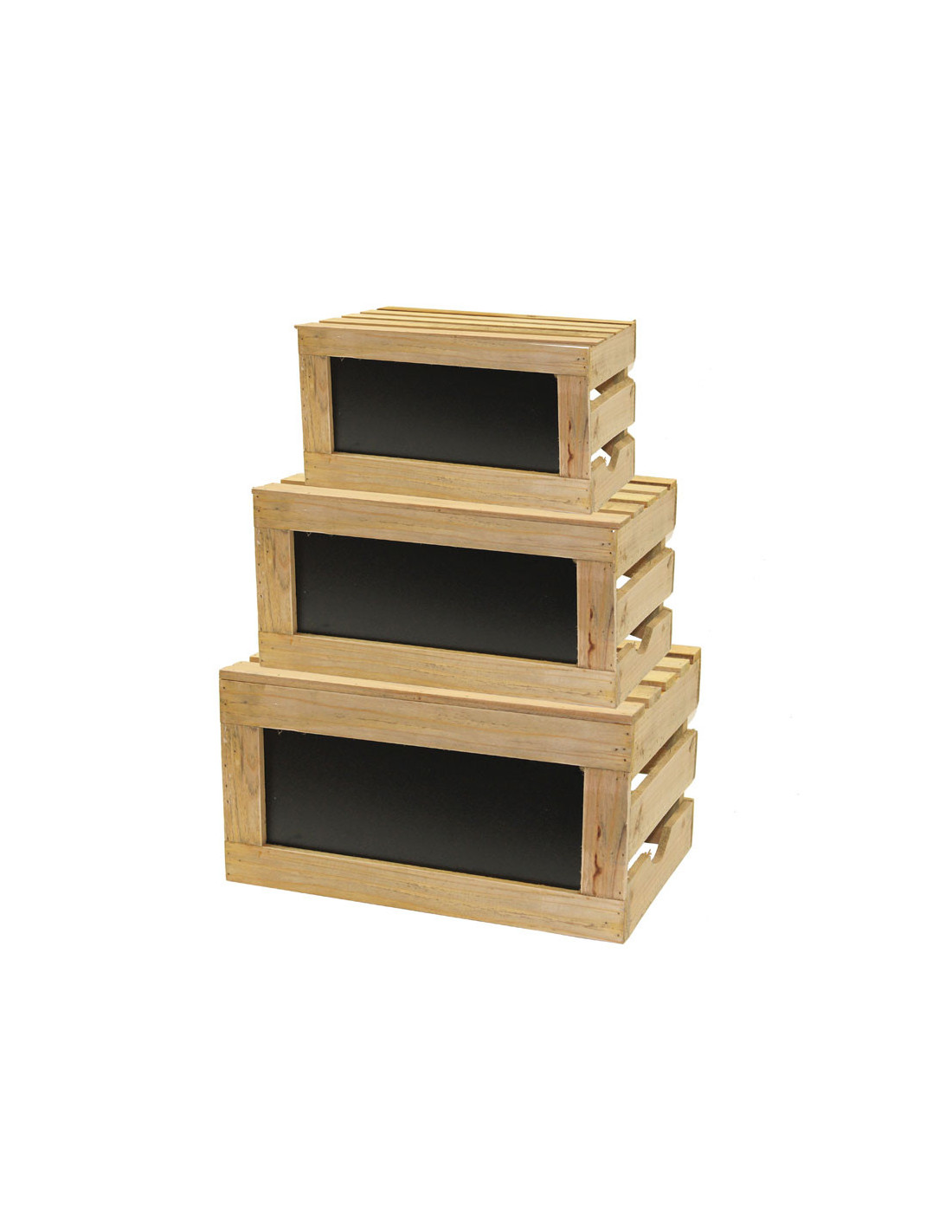 TABLECRAFT - RCBCRATE1 - SET de 3 CAJAS - ELEVADORES - Madera / 