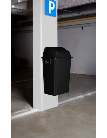 Probbax PB-1280-BLA: Papelera Pared 60 L Tapa Basculante