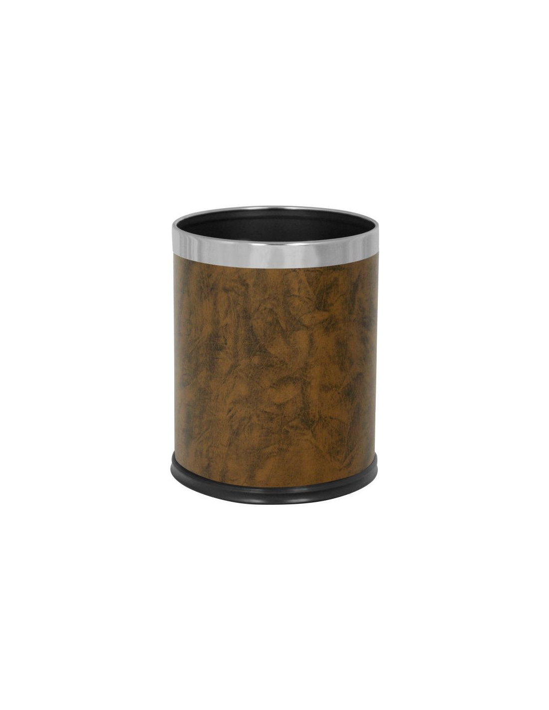 Probbax WB-1042-BRN: Papelera Redonda Efecto Piel 10 L