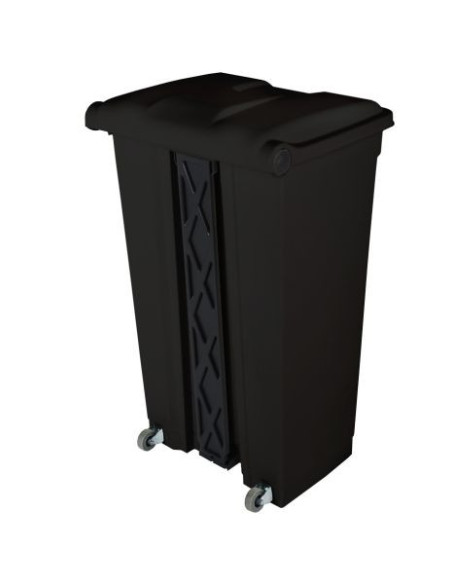 Probbax Contenedor de 90L más del 50% reciclado tapa negra