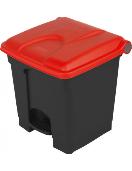 Probbax Contenedor de 30L más del 50% reciclado tapa roja
