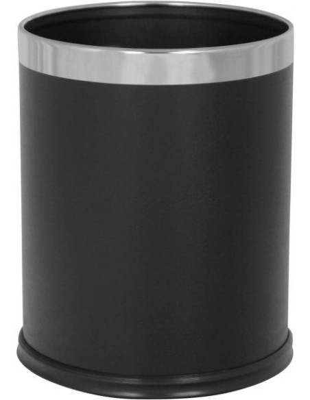 Probbax WB-1042-BLA: Papelera Redonda Efecto Piel 10 L