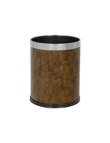 Probbax WB-1042-BLA: Papelera Redonda Efecto Piel 10 L