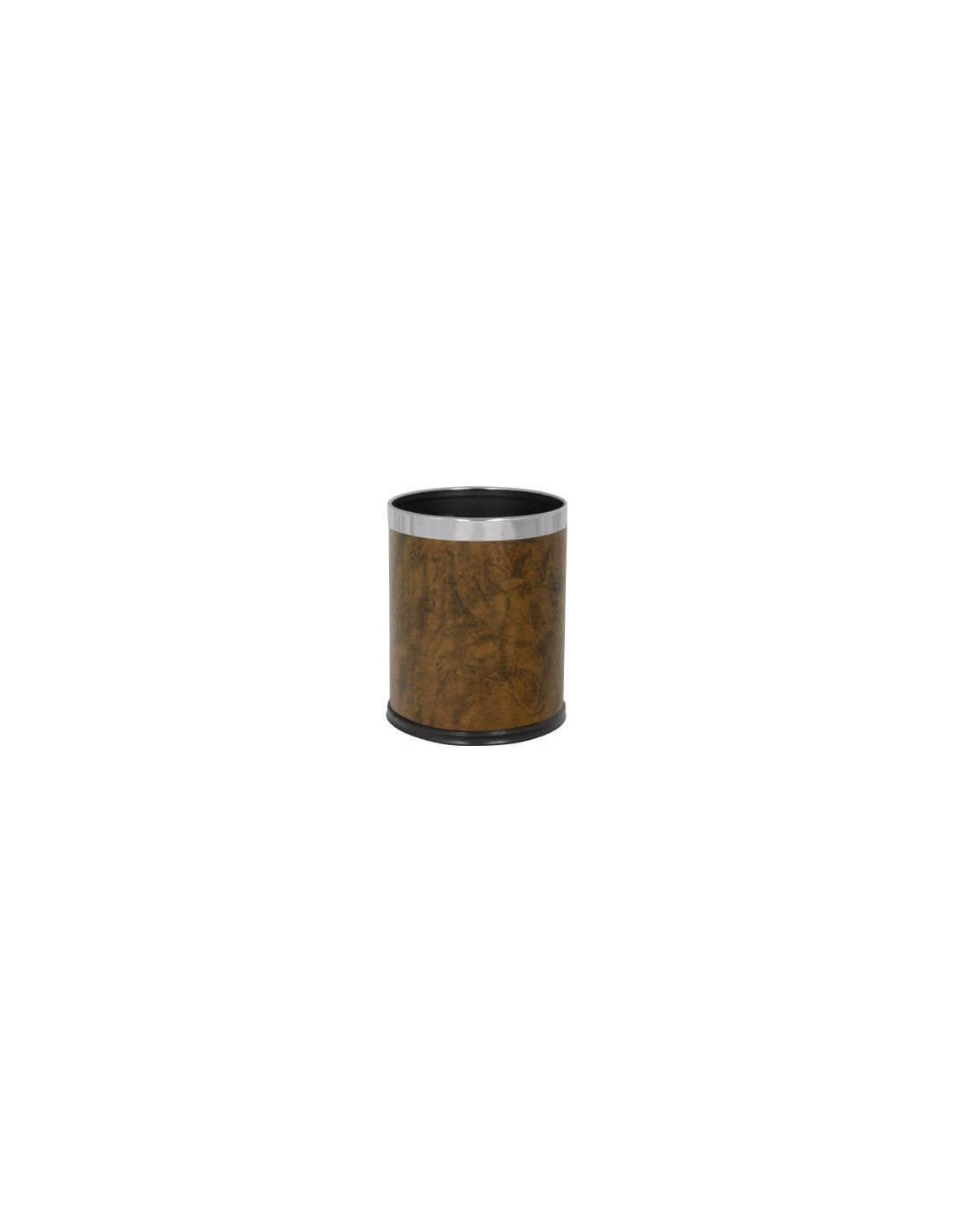 Probbax WB-1042-BLA: Papelera Redonda Efecto Piel 10 L