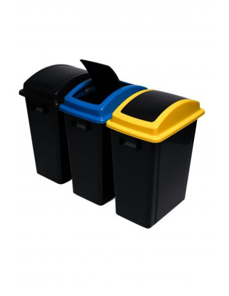 Probbax PB-1143-BBLU: Cubo Tapa Abatible 40 L Pack 5