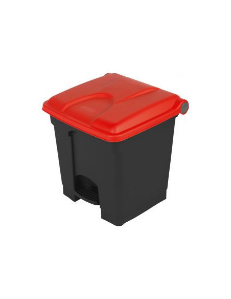 Probbax Contenedor de paso de 45L más del 50% reciclado tapa roja