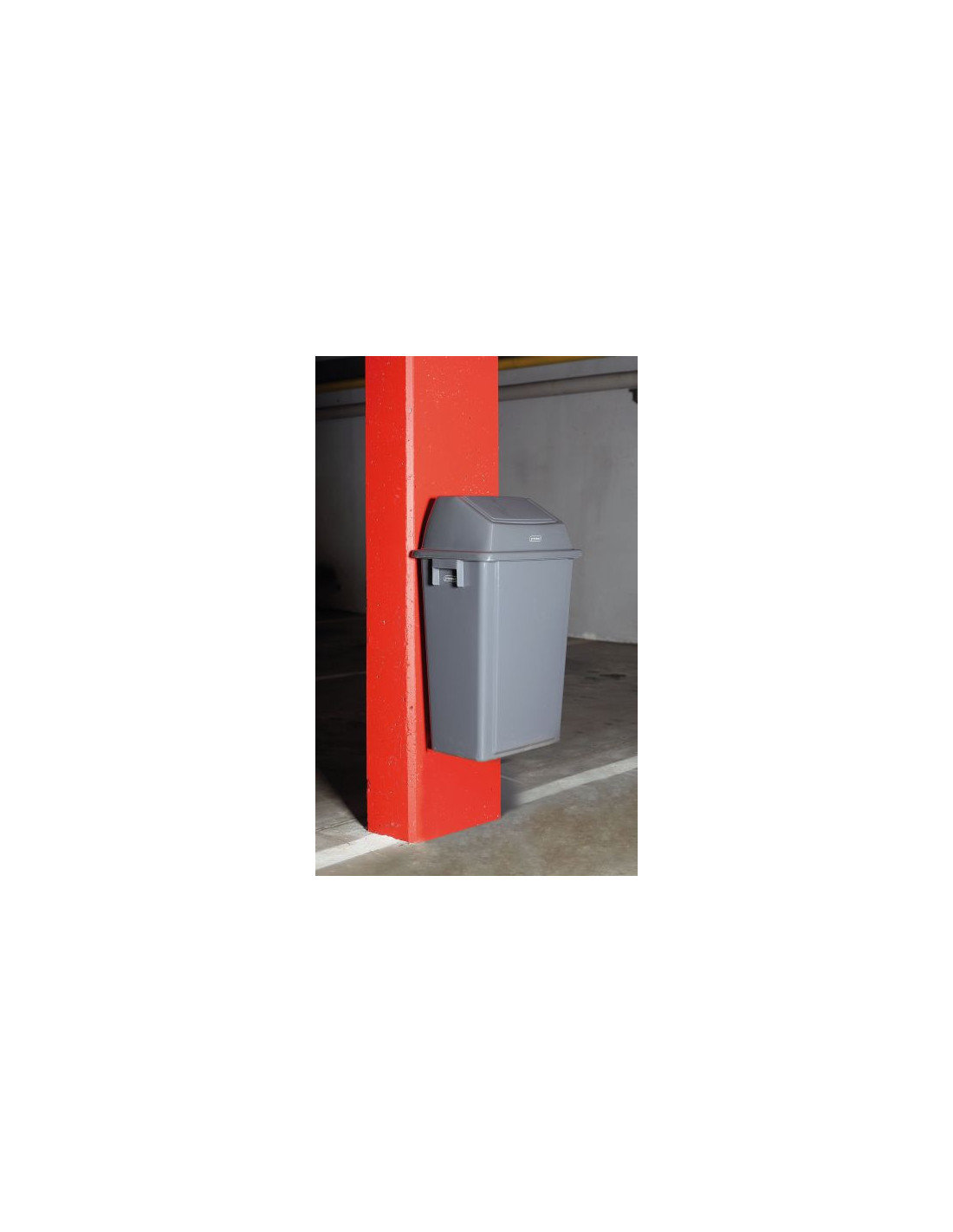 Probbax PB-1280-GRY: Papelera Pared 60 L Tapa Basculante