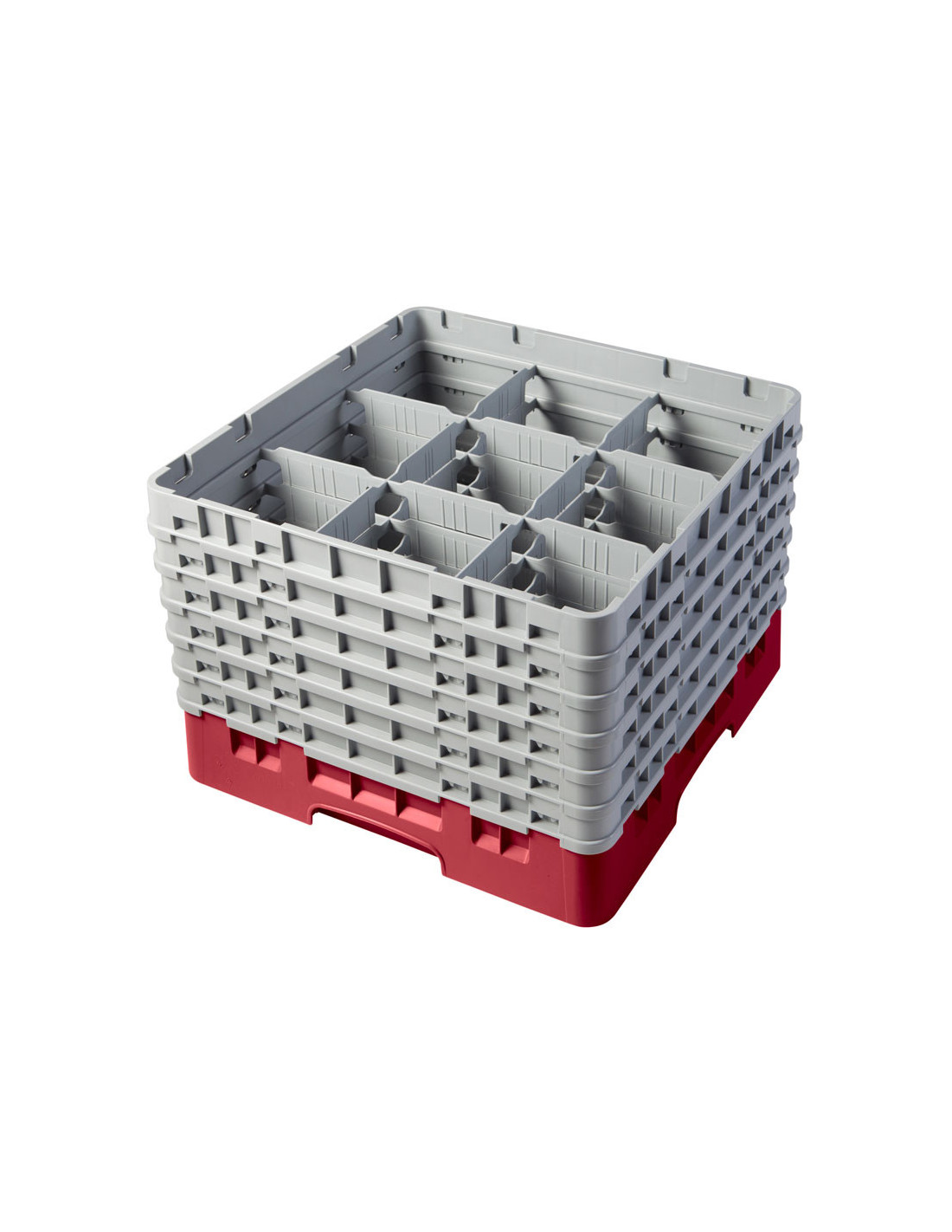 CAMBRO - 9S318-184 - Cesta de lavado 9 comp. 1 altura - 14,8 cm Ø máx. - alt. máx. 9,4 cm - 50 x 50 x 14,3 cm