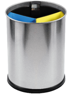 Probbax WB-1251-SSSTL: Papelera 3 Compart. 13 L Color